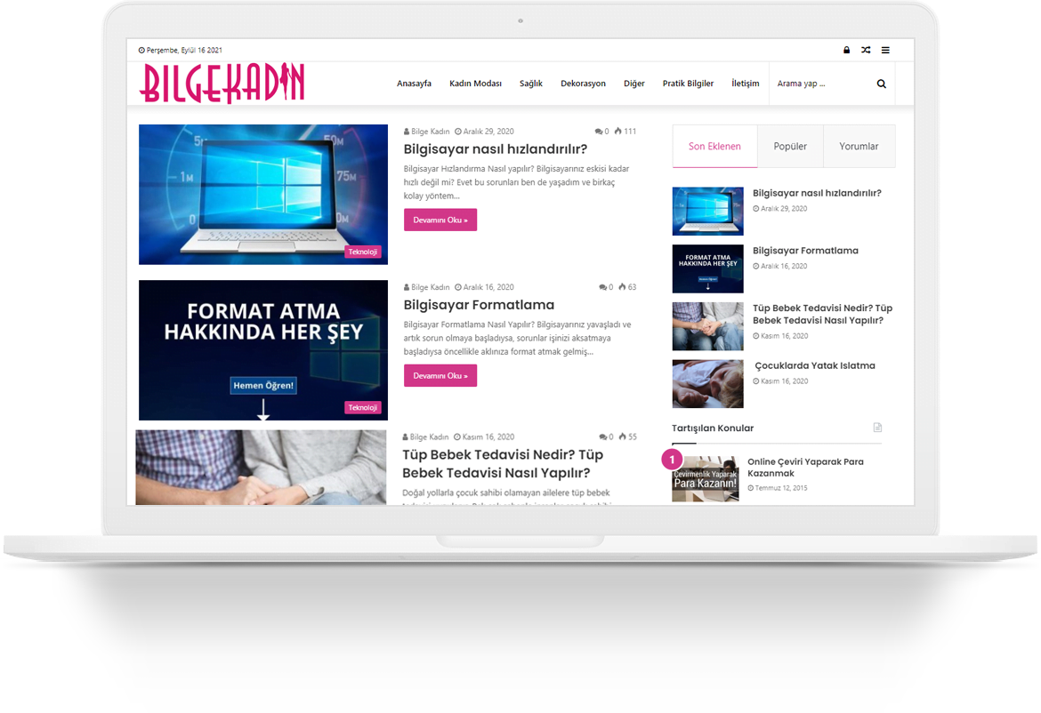 bilge kadin blog wordpress web tasarim