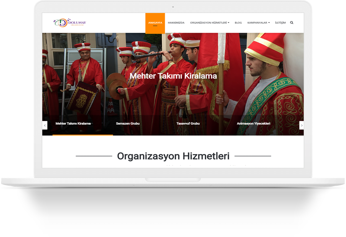dolunay organization service wordpress web tasarim
